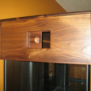 Custom cabinetry - canopy with sliding feeder door